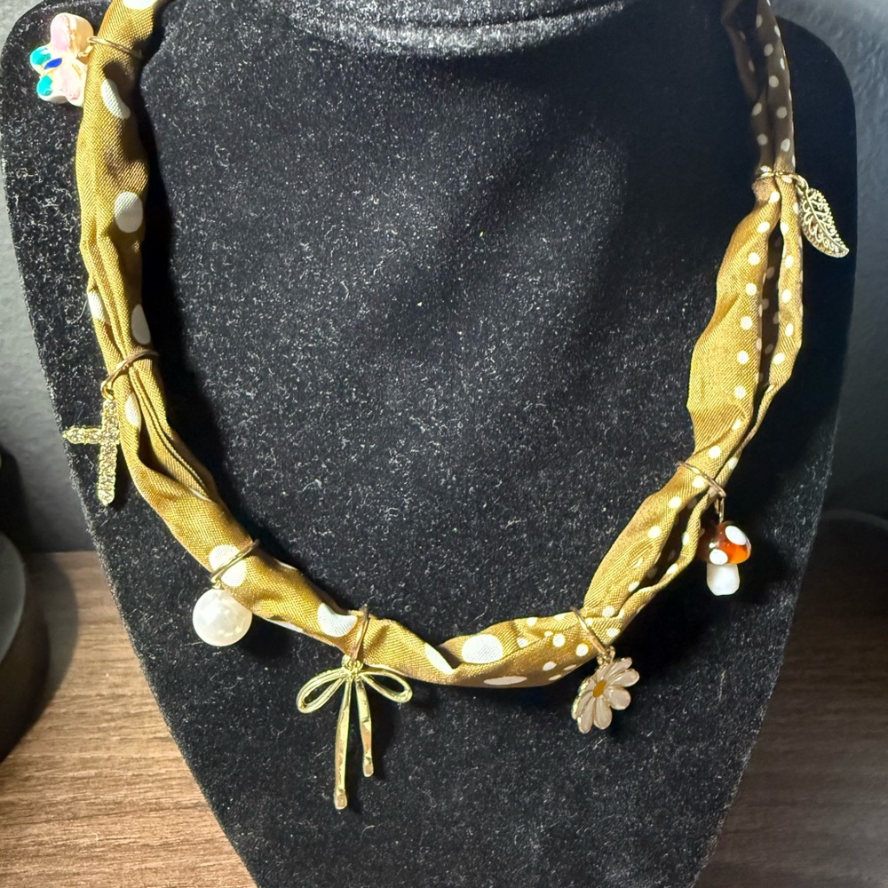 Polka Dot Necklace with Charms